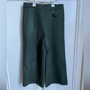 Sea Green Culotte Pants with side pockets, back secret zip closure.Size M